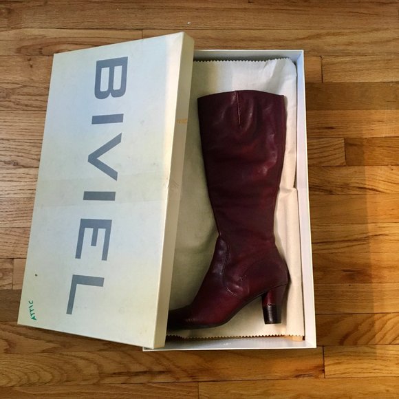 Biviel burgundy boots, like new - Picture 10 of 11